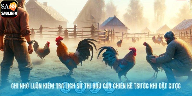 Ghi nhớ luôn kiểm tra lịch sử thi đấu của chiến kê trước khi đặt cược